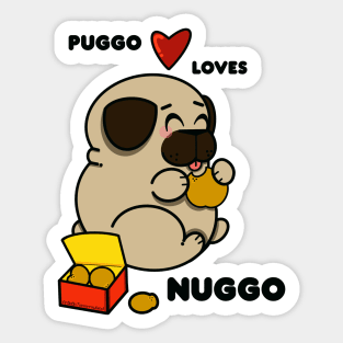 Puggo Loves Nuggo Sticker